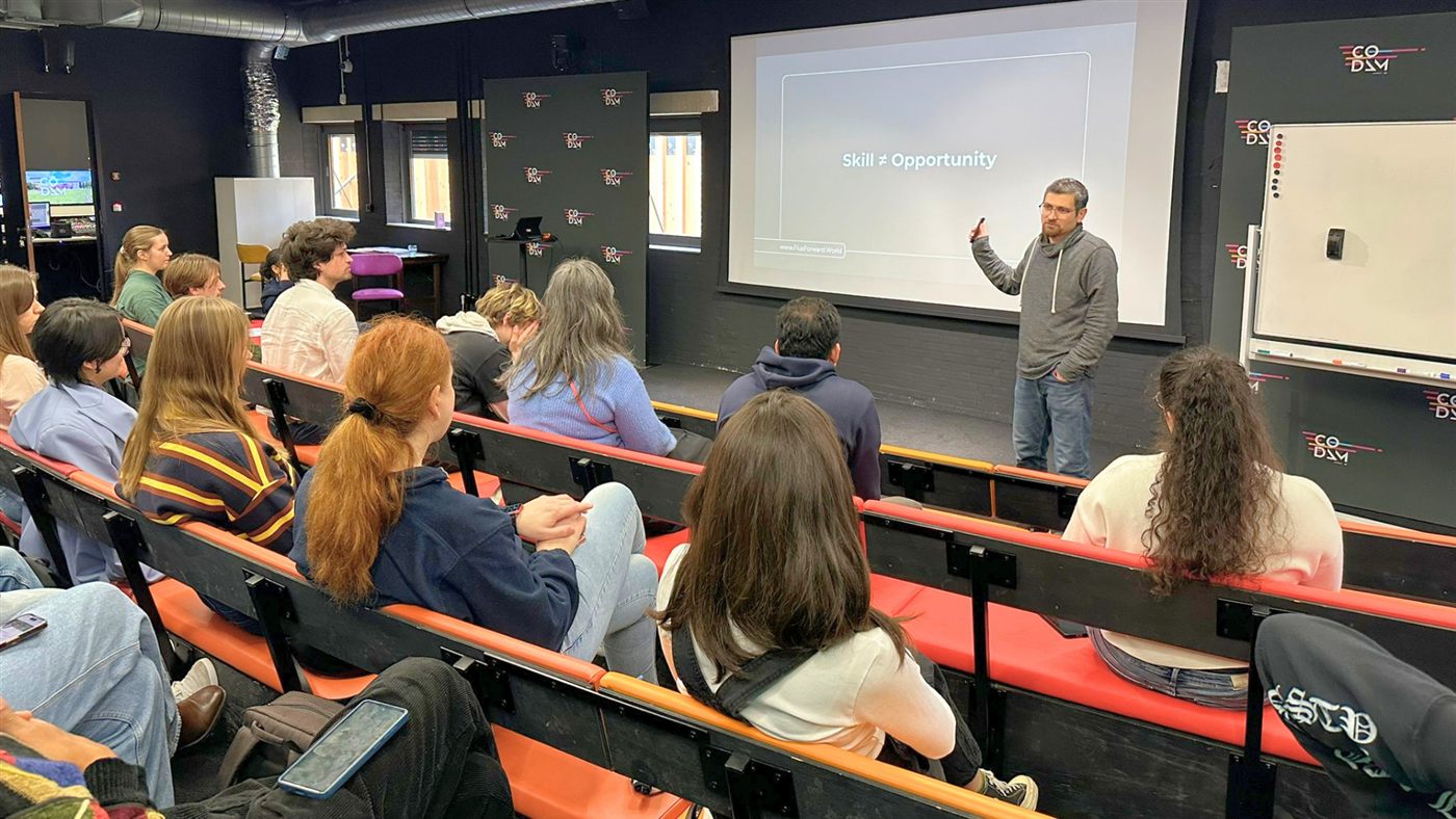 Workshop presentation with an audience